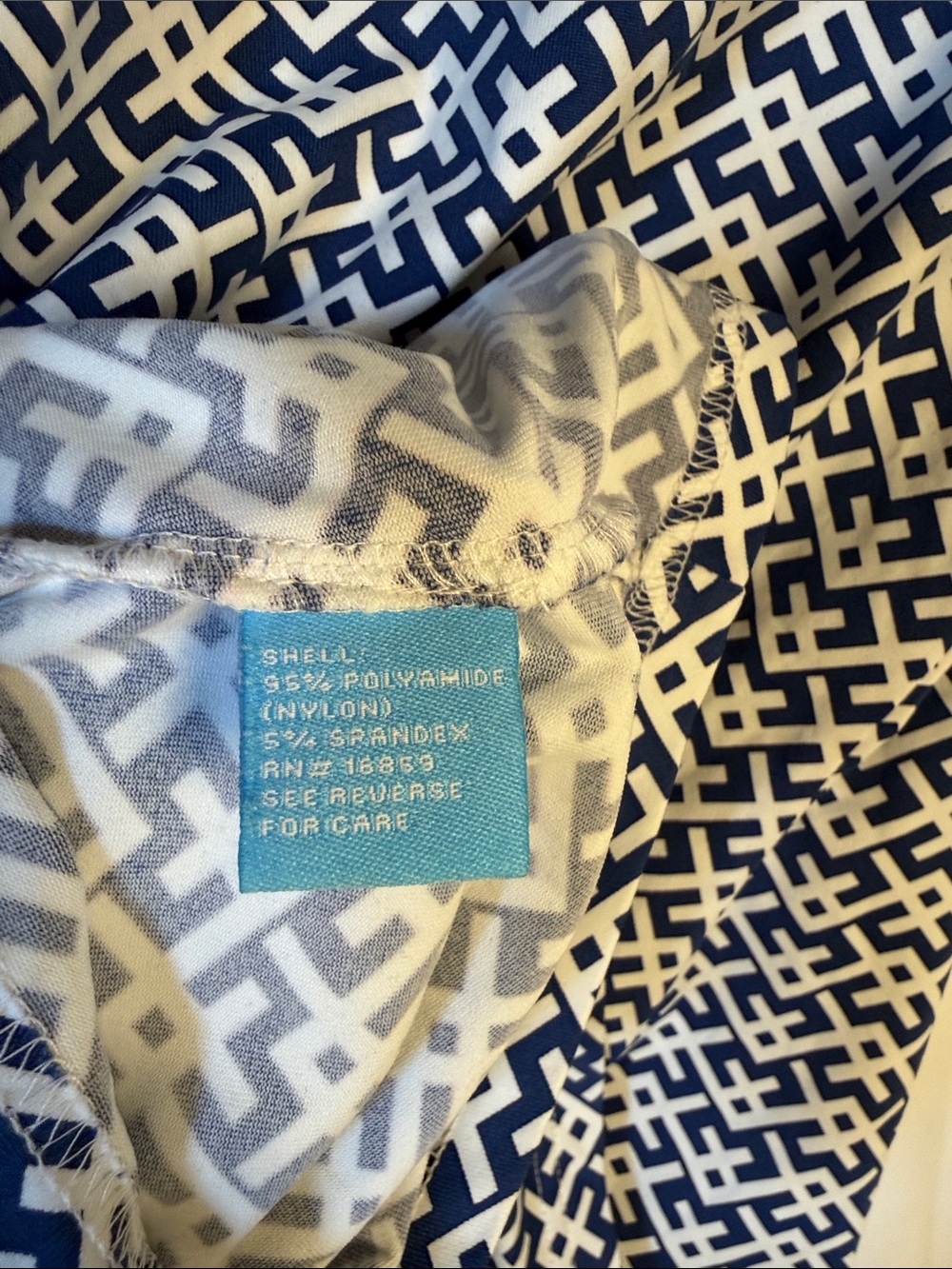 J. McLaughlin Navy and White Geometric Short Sleeve Polo - Picture 6 of 8